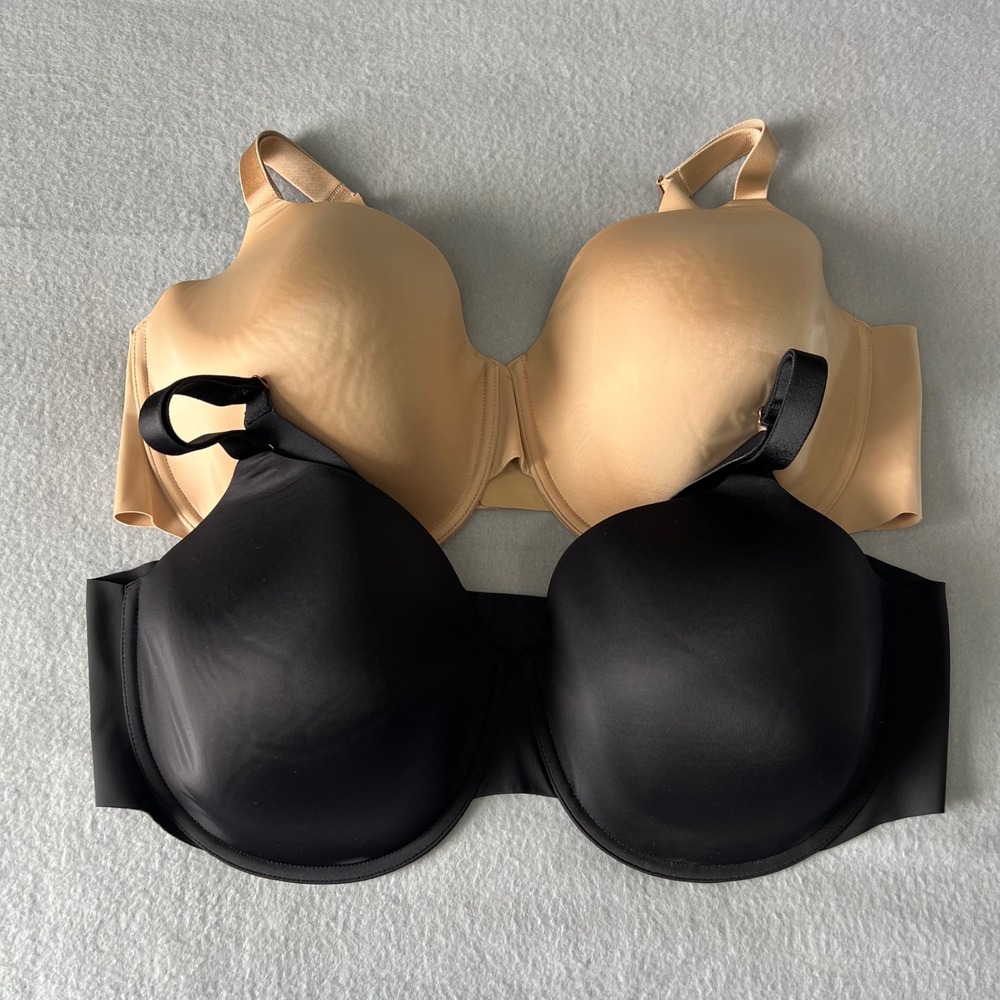 Soma Vanishing 360 Perfect Coverage Bras Bundle of 2 Size 44DD Black Tan NEW